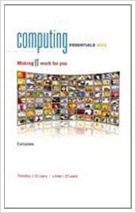 Official Test Bank for Computing Essentials 2012 Complete by OLeary 22th Edition