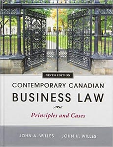 Willes - Contemporary Canadian Business Law - 9/e [Official Test Bank]