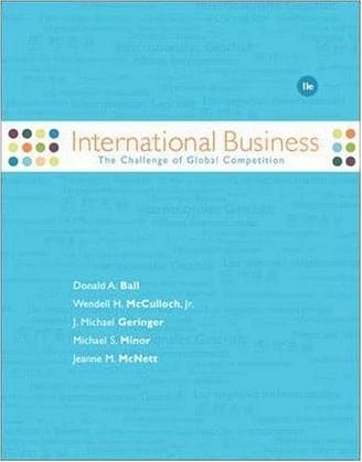 Official Test Bank for International Business By Ball 11th Edition