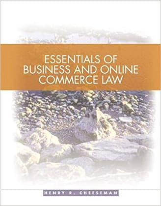 Official Test Bank for Essentials of Business Law by Cheeseman 1st Edition