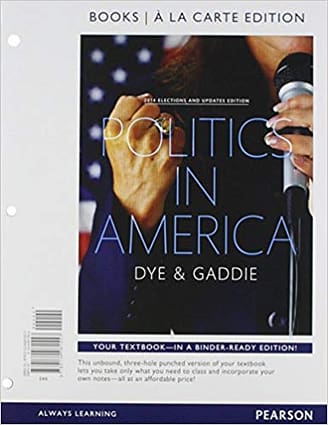 Official Test Bank for Politics in America, 2014 Elections and Updates Edition By Dye 10th Edition