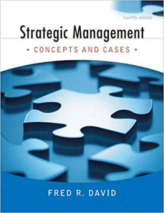 Official Test Bank For Strategic Management Concepts and Cases By David 12th Edition!