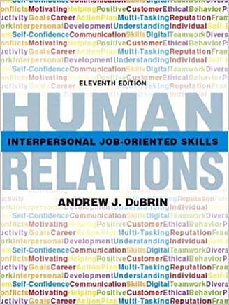 Official Test Bank for Human Relations Interpersonal Job-Oriented Skills by Dubrin 11th Edition