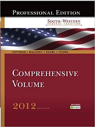 Official Test Bank for South-Western Federal Taxation 2012 Corporations, Partnerships, Estates and Trusts by Hoffman 35th