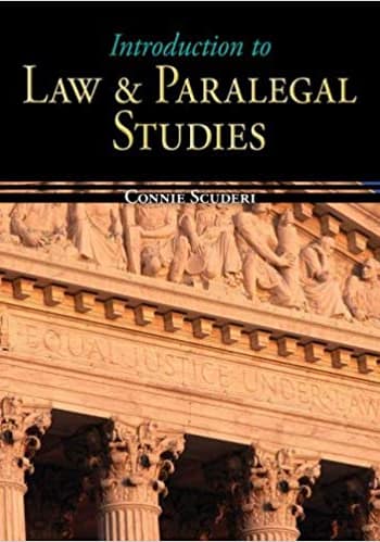 Official Test Bank For Introduction to Law & Paralegal Studies By Scuderi 1st Edition