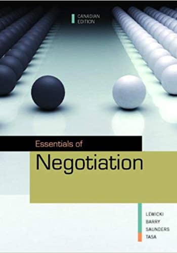 Official Test Bank for Essentials of Negotiation By Lewicki Canadian Edition