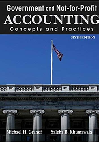 Official Test Bank for Government and Not-for-Profit Accounting Concepts and Practices by Granof 6th Edition