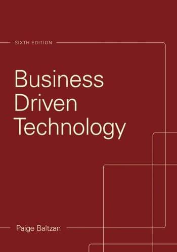 Official Test Bank for Business Driven Technology By Baltzan 6th Edition